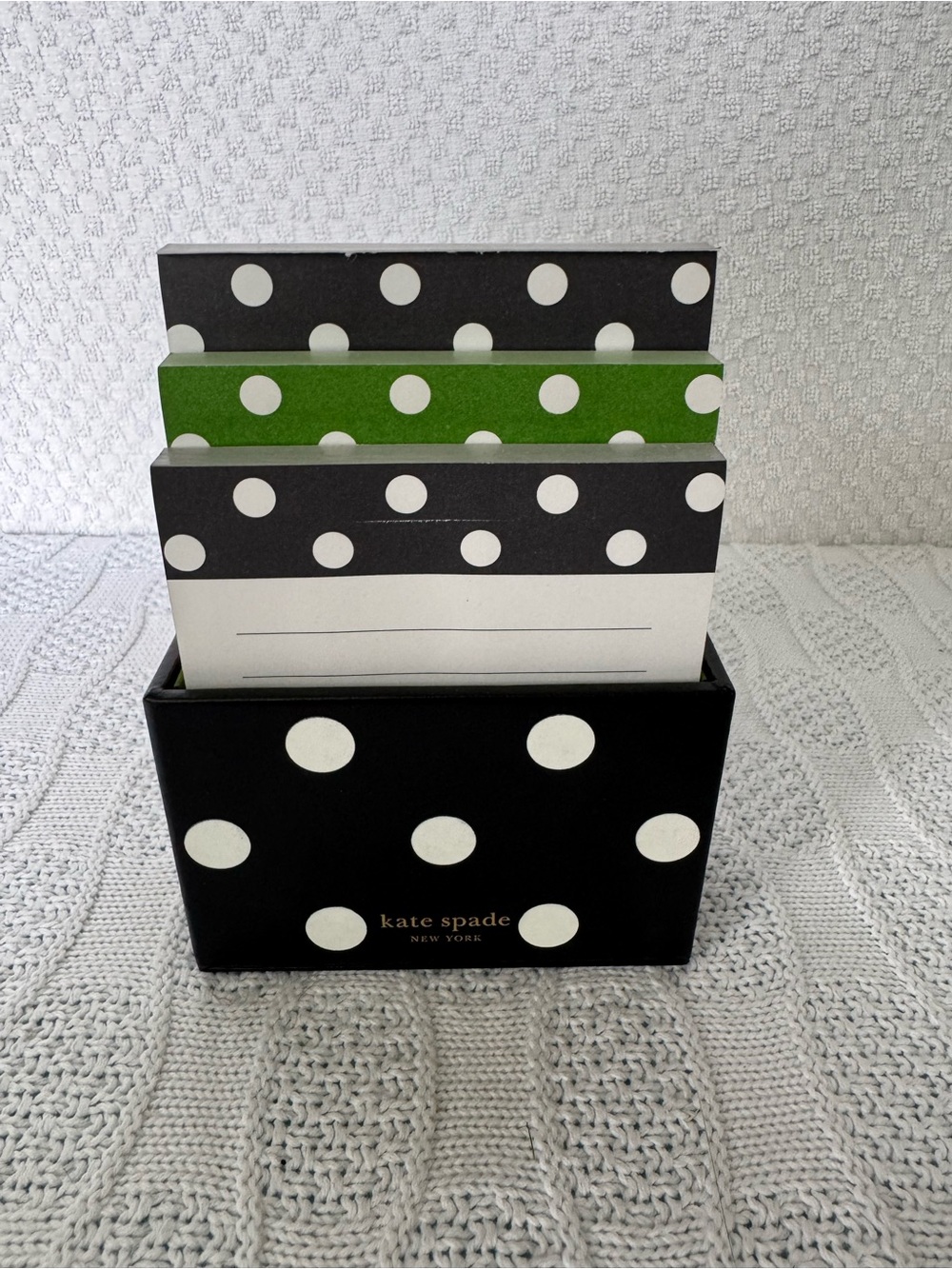 Kate Spade 3pc notepad & leather desktop holder
